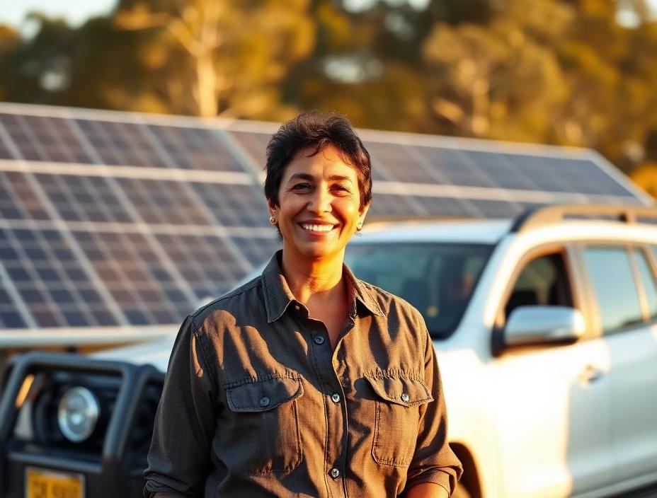 Winner Priya smiling with her new SUV